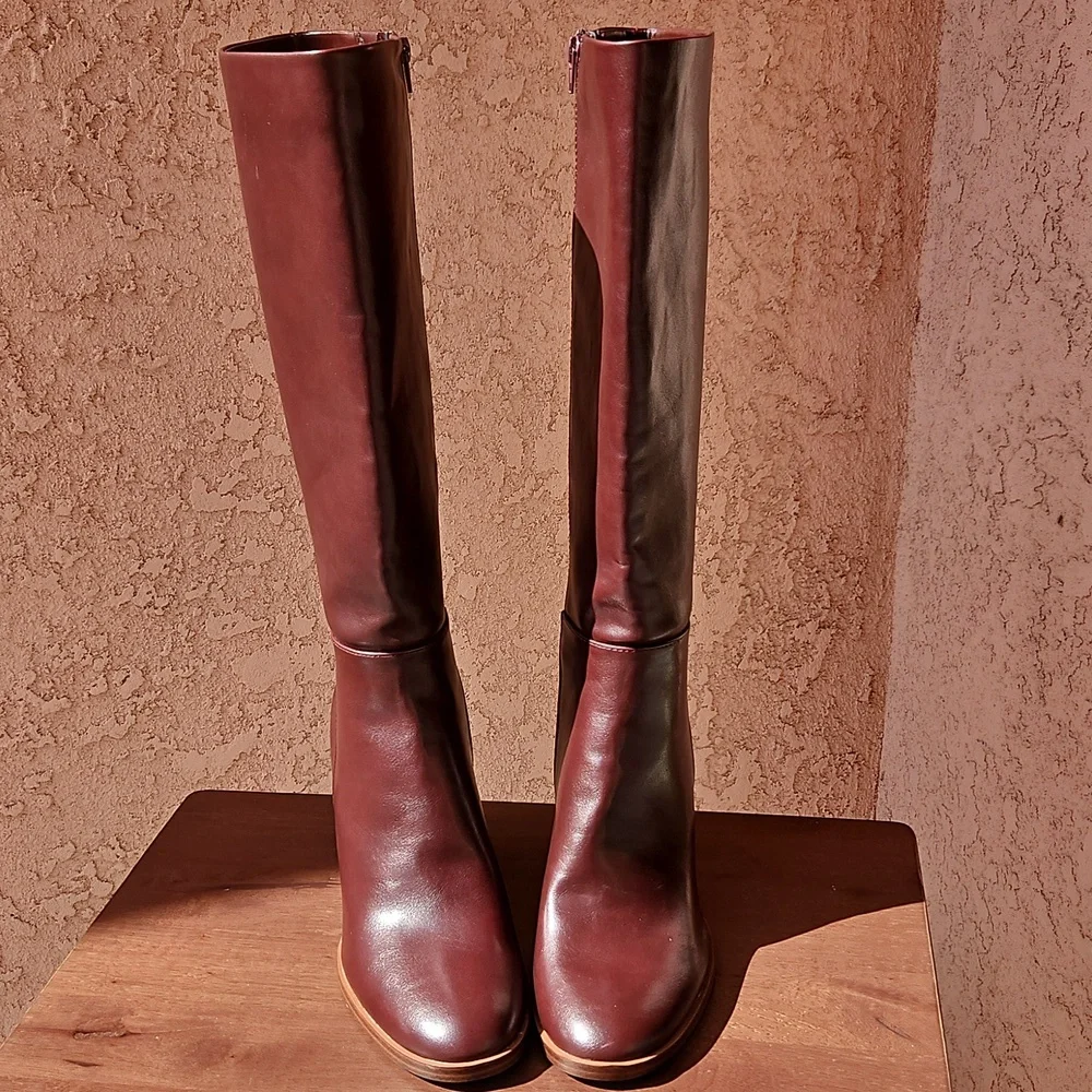 Unisa Unlanna Wine Knee Tall Heels Boots 11